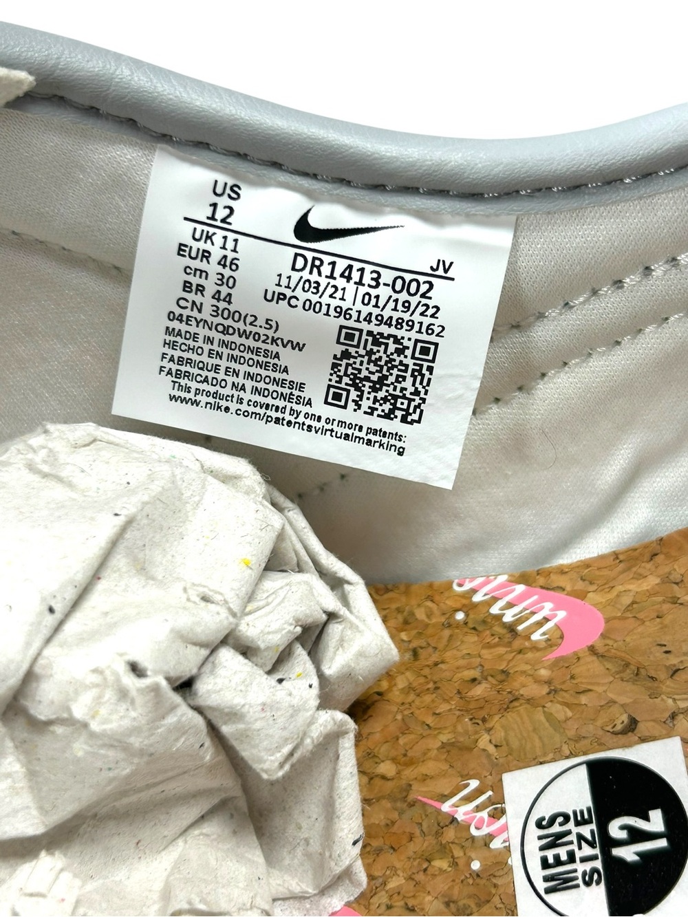 Nike Union LA Cortez SP Grey Fog Blue Pink Yellow Men’s Size 12 DR1413-002 Rare - Picture 4 of 14